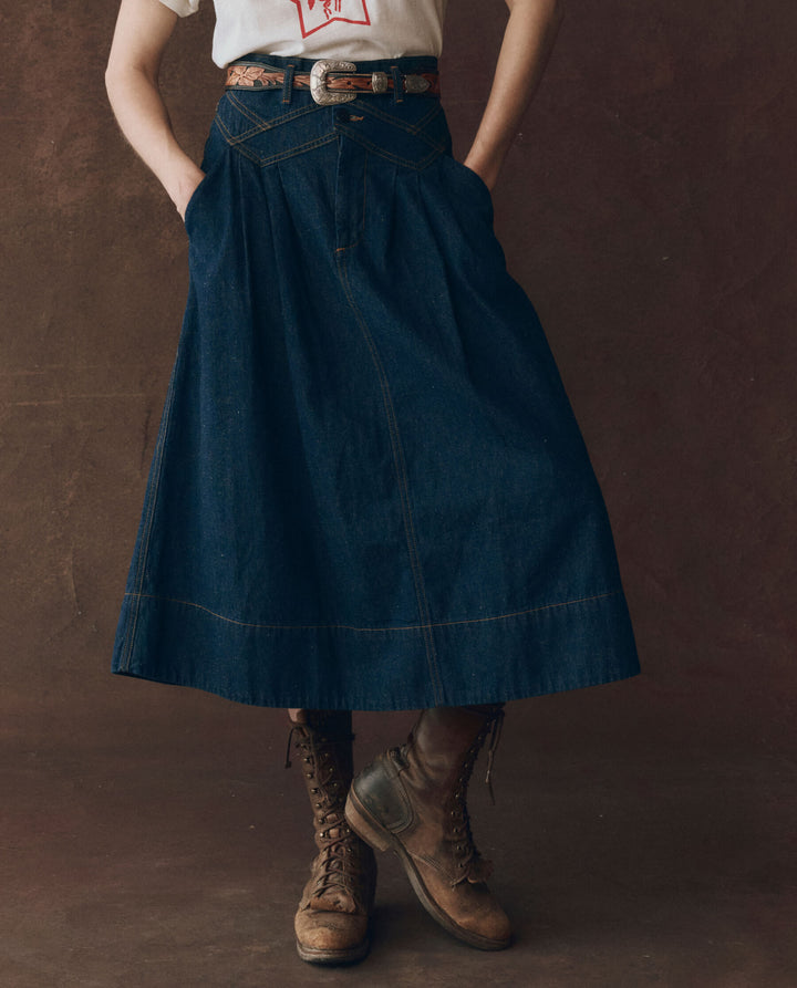 The GREAT The Field Skirt In Blue