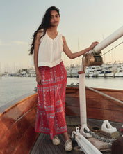 Load image into Gallery viewer, The Great The Canary Skirt-  Red Sailboat Bandana Black And Cream Token Floral
