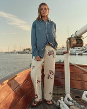 Load image into Gallery viewer, The Great The Easy Pant- Natural With Field Floral Emb
