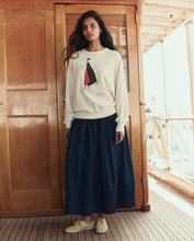 Load image into Gallery viewer, The Great The College Sweatshirt W/ Sailing Boat Applique- Washed White
