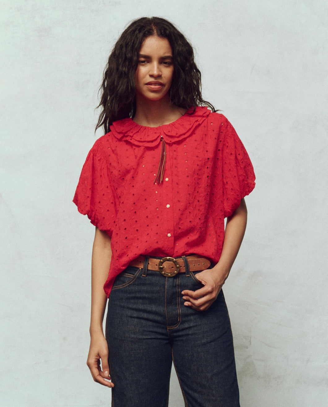 The GREAT INC. red Artisan top