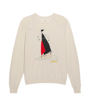 Load image into Gallery viewer, The Great The College Sweatshirt W/ Sailing Boat Applique- Washed White
