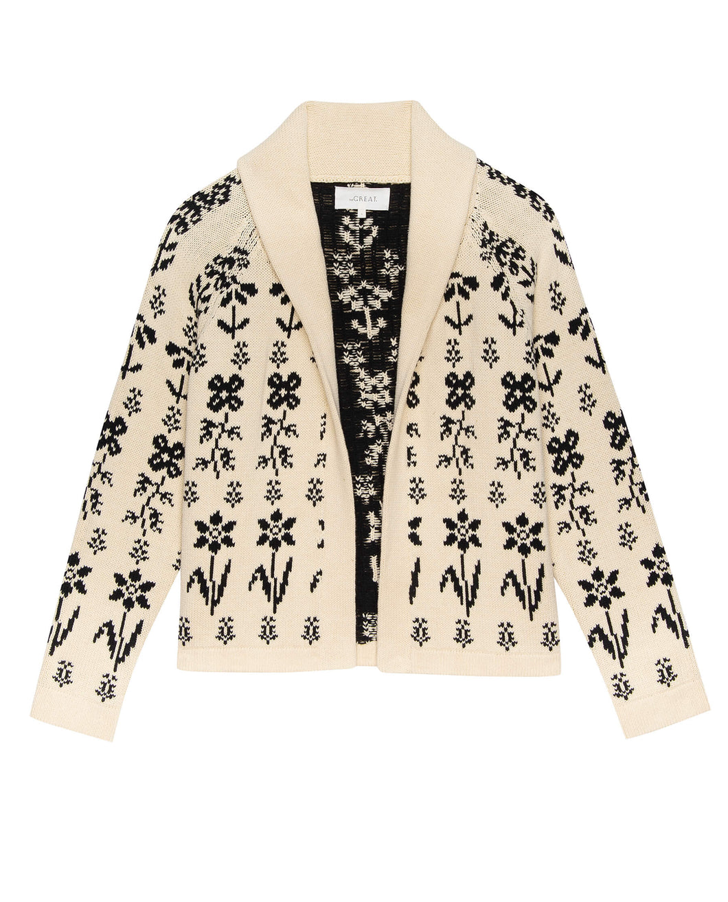 The Great The Garden Lodge Cardigan- Cream/Black