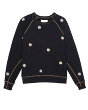 Load image into Gallery viewer, The Great The College Sweatshirt- Black Daisy Embroidery
