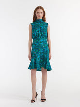 Load image into Gallery viewer, Saloni Fleur Short Dress in Flori Peacock
