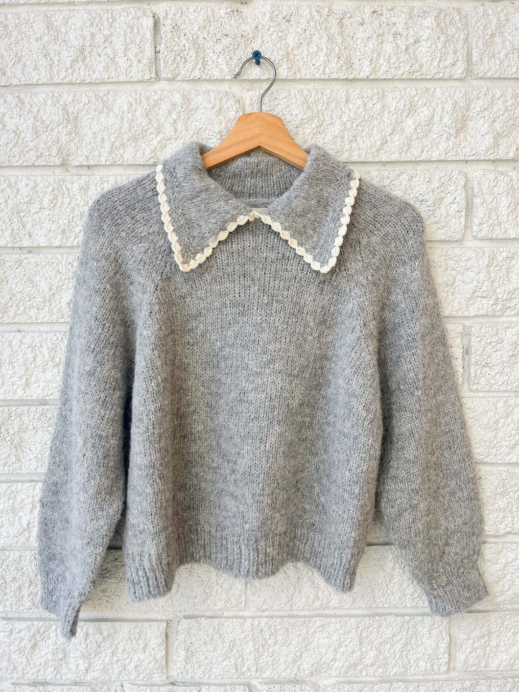 The Great-The Crochet Collar Pullover