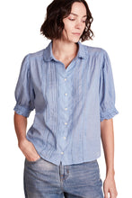 Load image into Gallery viewer, Trovata Gemma Blouse - Blue Houndstooth
