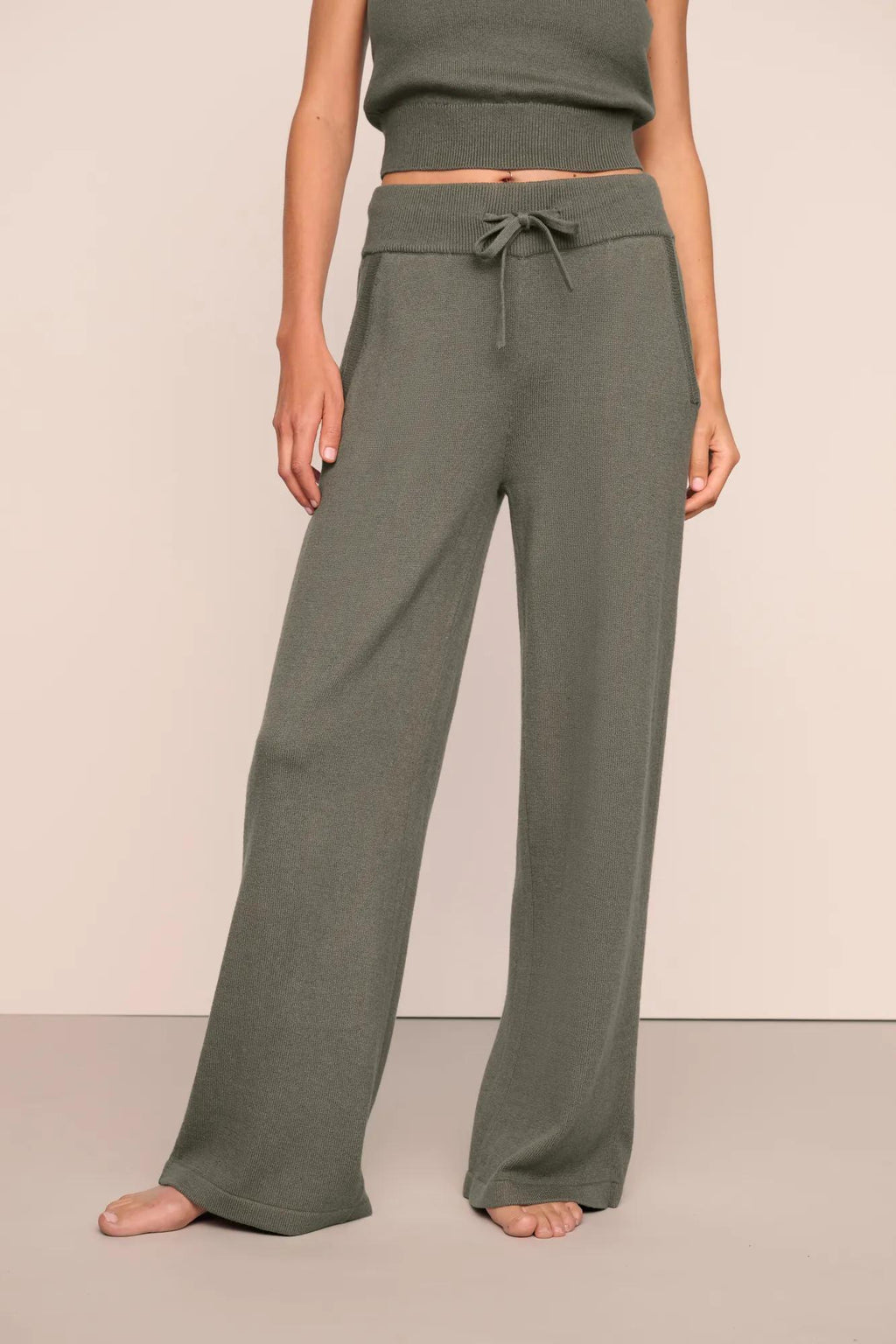 Eberjey Recycled Sweater Pants- Smokey Olive