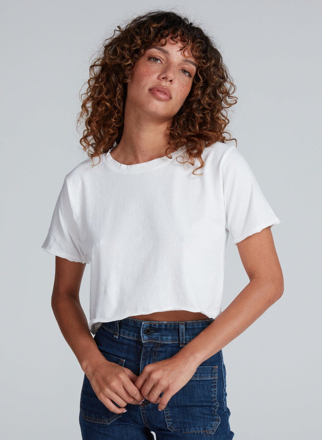ASKKNY crop tee in ivory