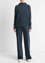 Load image into Gallery viewer, Vince Cashmere Funnel Neck Sweater - Heather Tide Stone
