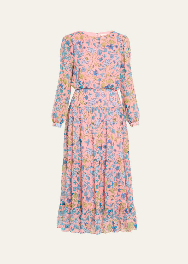 Saloni Isabel Silk Georgette Dress- Taman Blush