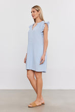 Load image into Gallery viewer, Velvet Grace Ruffle Sleeve Mini Dress- Island
