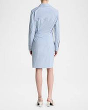 Load image into Gallery viewer, Vince Furrow Stripe Wrap Dress - Blue/Off White
