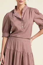 Load image into Gallery viewer, Trovata Noah Blouse -Mahogany Check
