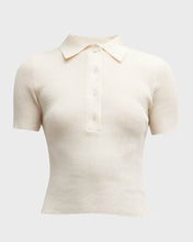 Load image into Gallery viewer, Grey Ven Emma Ribbed Polo Top
