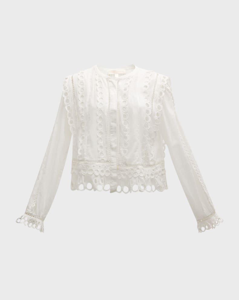 Love Shack Fancy Kava Embroidered Top- Soft White