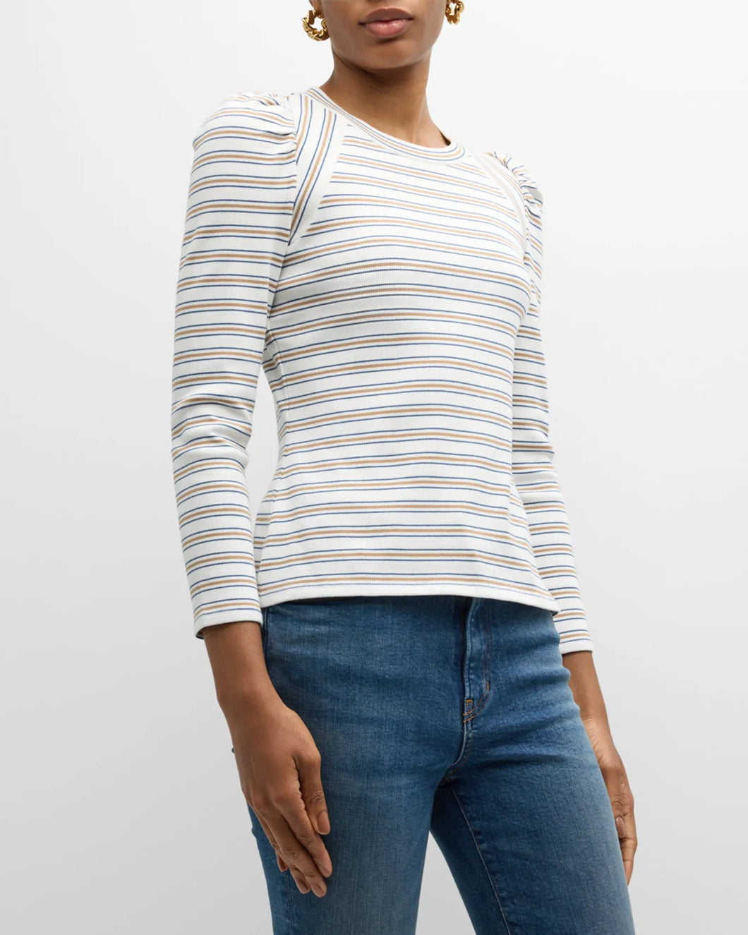 Veronica Beard Delano Top in Off White Multi