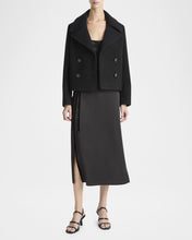 Load image into Gallery viewer, Vince boiled wool cropped peacoat- black
