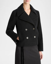 Load image into Gallery viewer, Vince boiled wool cropped peacoat- black
