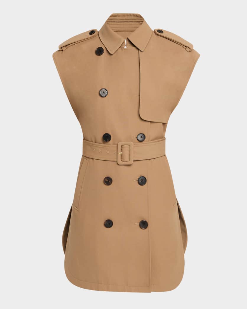 Veronica Beard Willmot Trench Vest- Hazelnut
