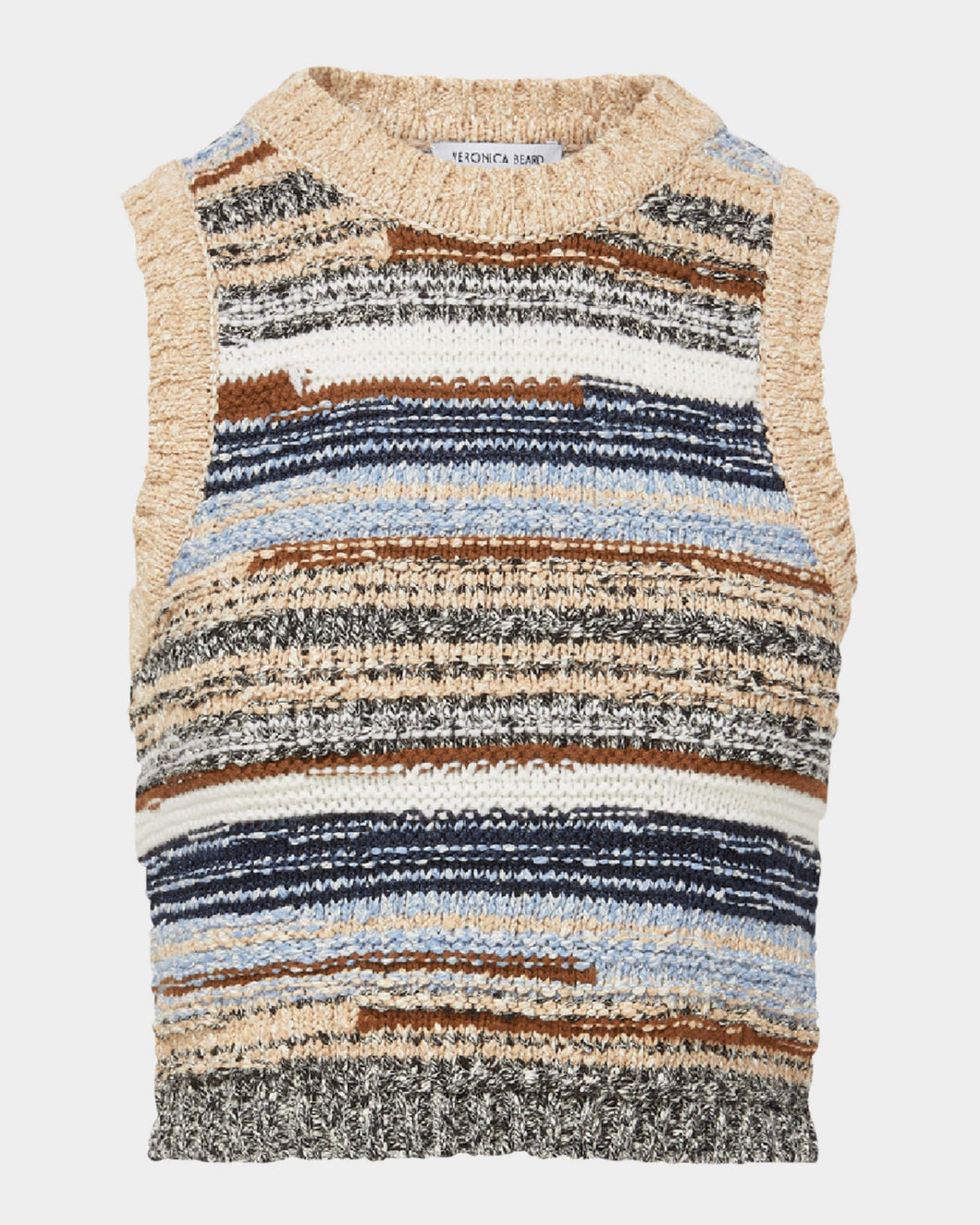Veronica Beard Cropped Jerrel Knit Tank - Whisky Multi