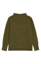 Load image into Gallery viewer, Vince Boiled Cashmere Funnel Neck Pullover Sweater- Heather Bay Leaf
