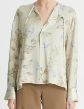 Load image into Gallery viewer, Vince - Bellflower Silk Draped Tie Neck Blouse

