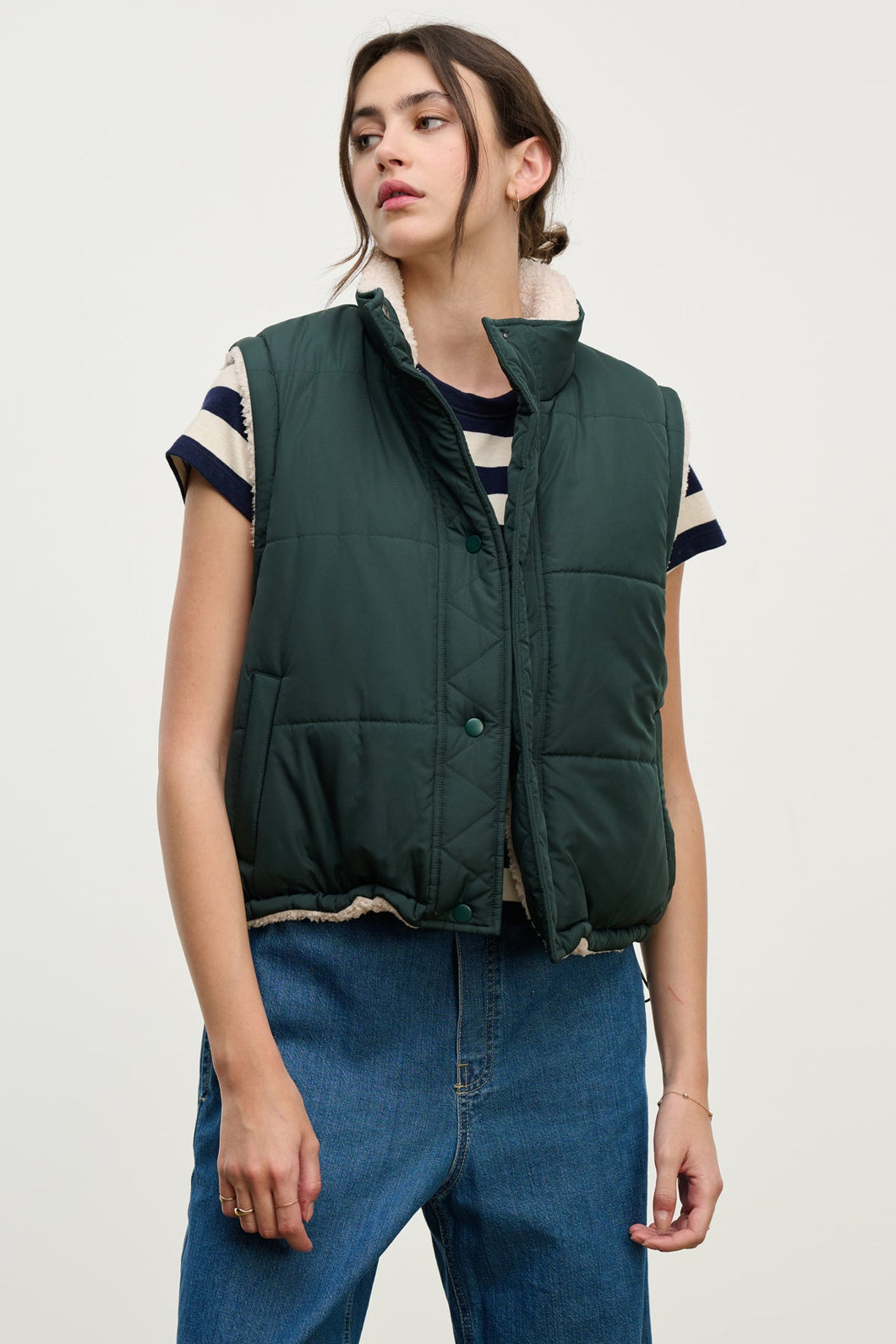 Velvet - Reversible Sherpa Vest in Alpine