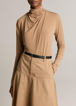 Load image into Gallery viewer, Vince Draped neck long sleeve top- carmello
