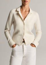 Load image into Gallery viewer, Vince Notch Collar wool cardiagan - cream
