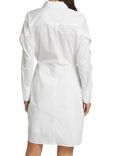 Load image into Gallery viewer, Derek Lam 10 Crosby Charlotte Tie Waist Shirt Dress- White
