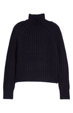 Load image into Gallery viewer, Vince Wool and Cashmere Textured Turtleneck Sweater- Coastal Blue
