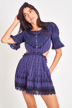 Load image into Gallery viewer, Love Shack Fancy Delina Long Sleeve Navy Mini Dress- Midnight
