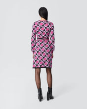 Load image into Gallery viewer, DVF Alexio Wrap Dress- Cube Geo Large Wine Pink
