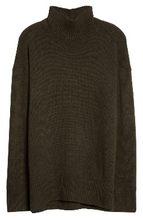 Load image into Gallery viewer, Vince Side Slit Funnel Neck Cashmere Sweater- Dark Pine
