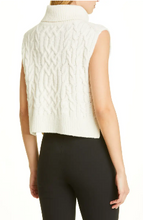Load image into Gallery viewer, Vince Twisted Cable Turtleneck Sweater Tank- Off White
