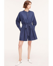 Load image into Gallery viewer, Rebecca Taylor Cotton Poplin Long Sleeve Romper- Navy
