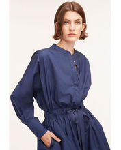Load image into Gallery viewer, Rebecca Taylor Cotton Poplin Long Sleeve Romper- Navy
