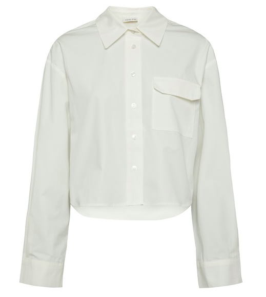 Anine Bing Long Sleeve Travis Shirt- White