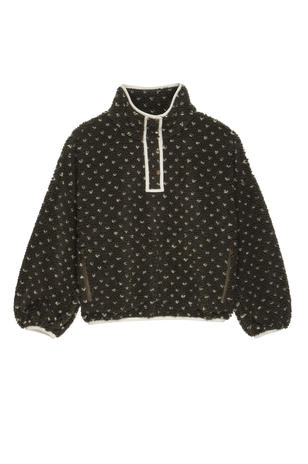 The Great Countryside Plush Pullover - Olive Heart Check