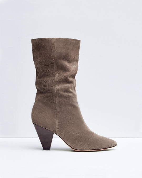 Veronica Beard Blondie Ruched Boots- Taupe